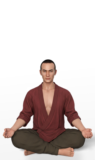 The cultist monk squatting