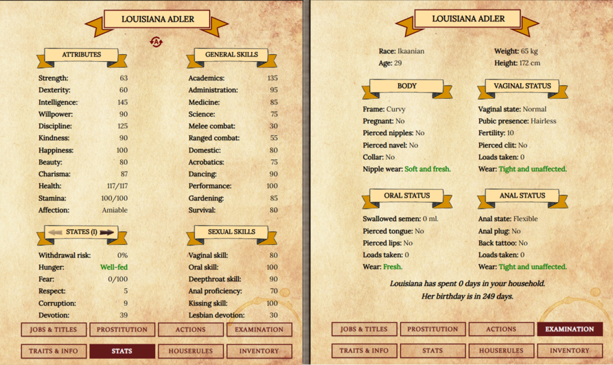 Arizona Alder's starting stats.