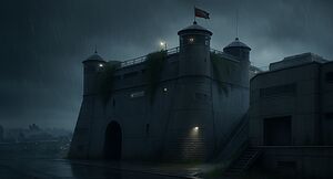 Fort Aboor at night