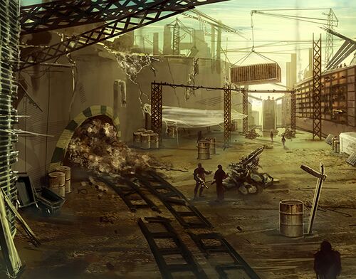 Part of the assembly plant