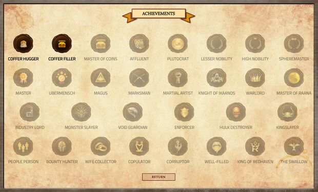 The Achievements Screen